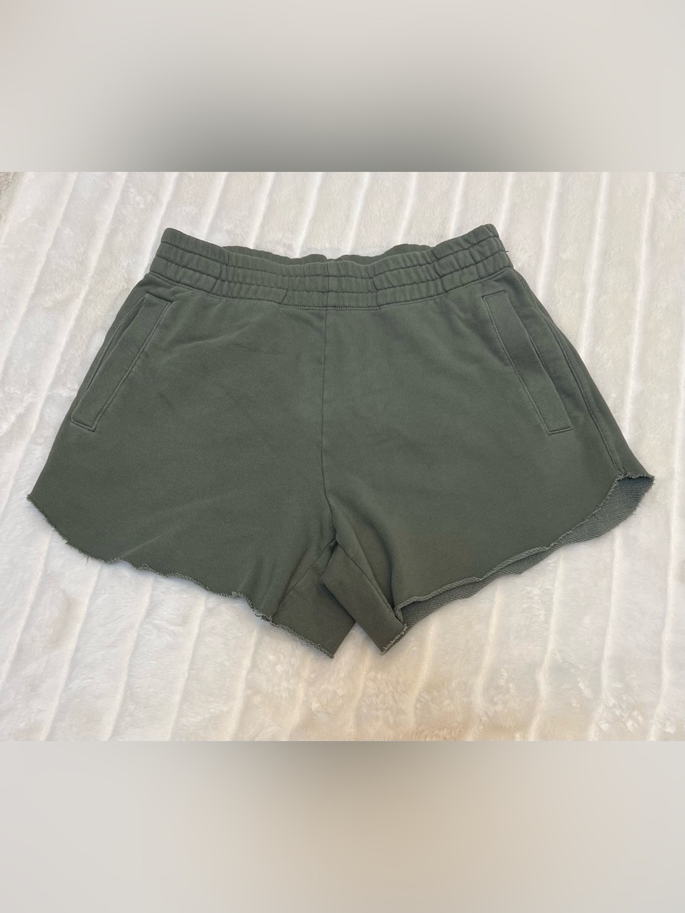 Aerie Sz Small Green Cotton Blend Shorts Athletic Loungewear Gym Workout Casual
